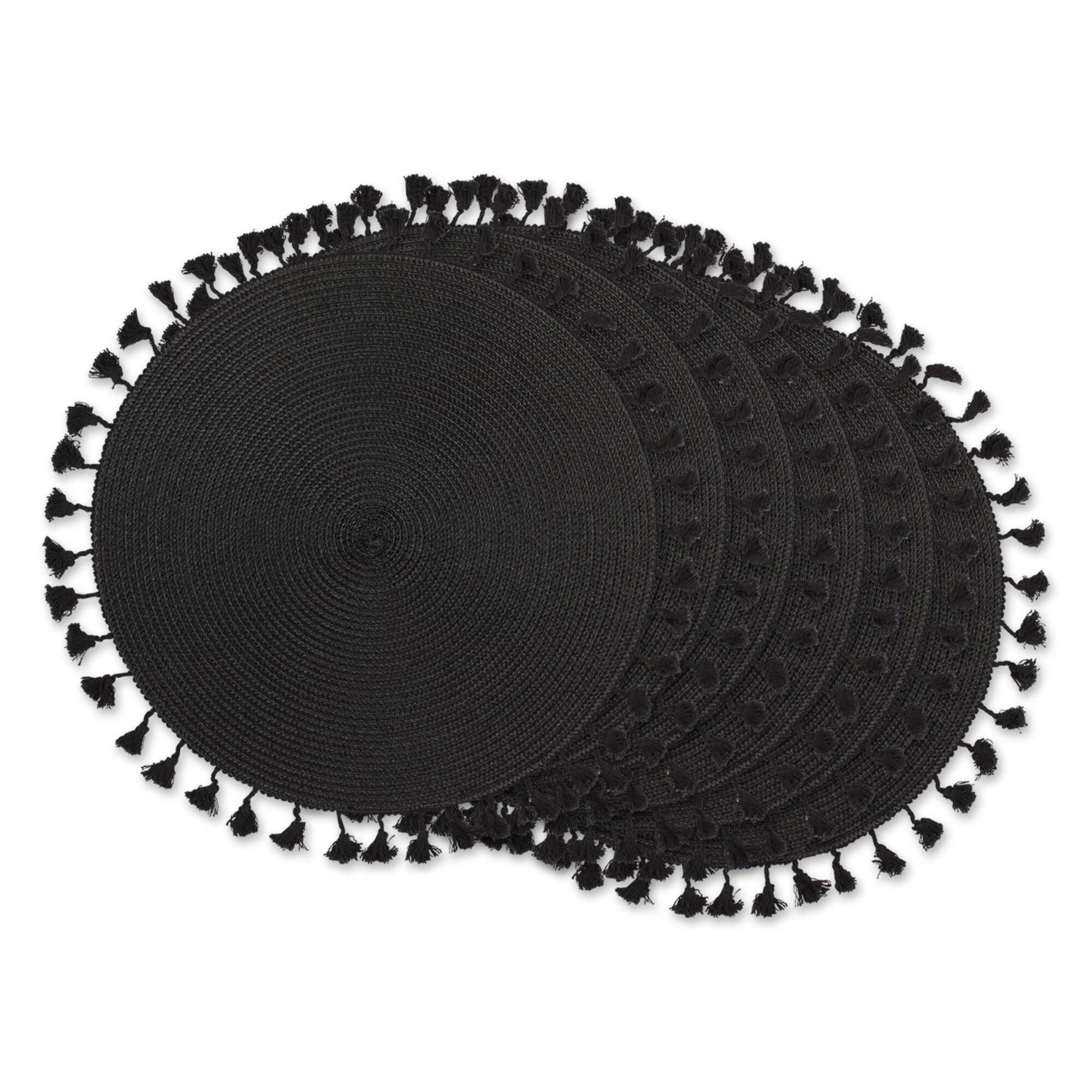DII® Tassel Fringe Woven Round Placemats
